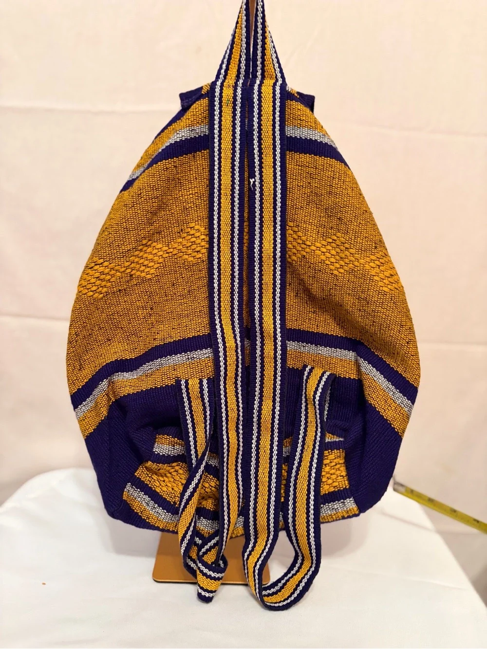 LSU Tigers Knit Drawstring Backpack — Purple & Gold